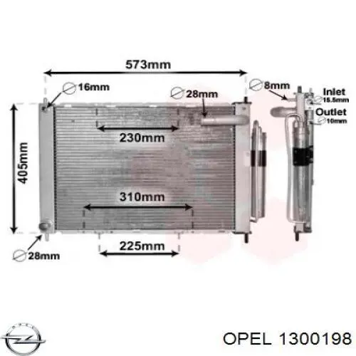 Радиатор 1300198 Opel