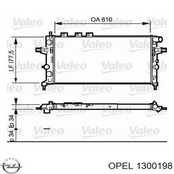 1300198 Opel Радиатор основной