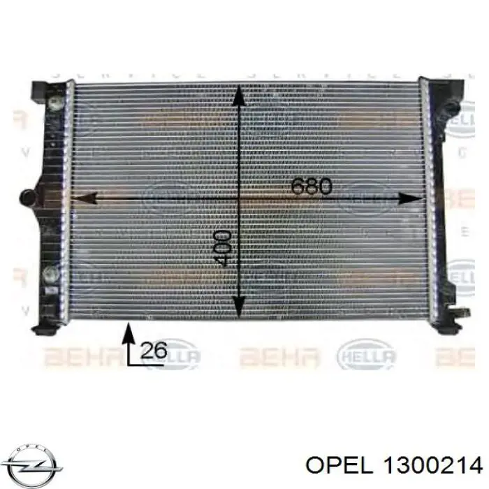 Купить 1300214 Opel Радиатор водяной