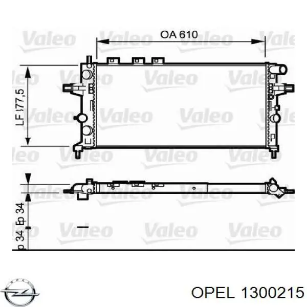 Купить 1300215 Opel Радиатор водяной