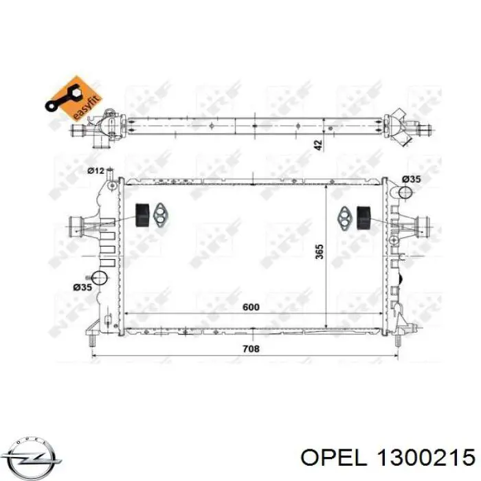 Радиатор 1300215 Opel