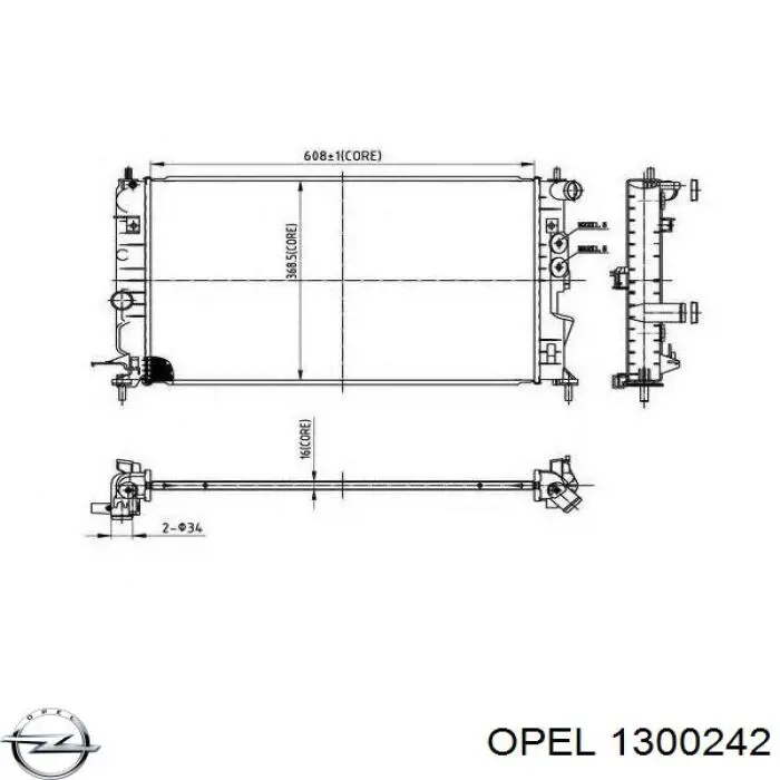Радиатор 1300242 Opel