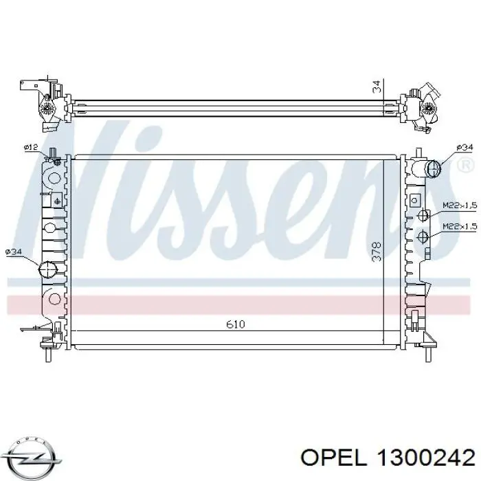 Радиатор охлаждения Opel 1300242