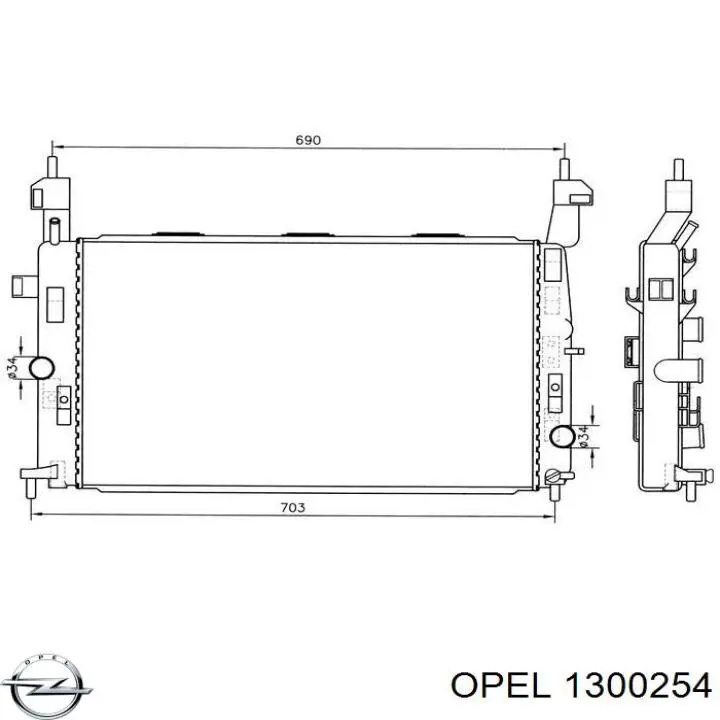 Радиатор 1300254 Opel