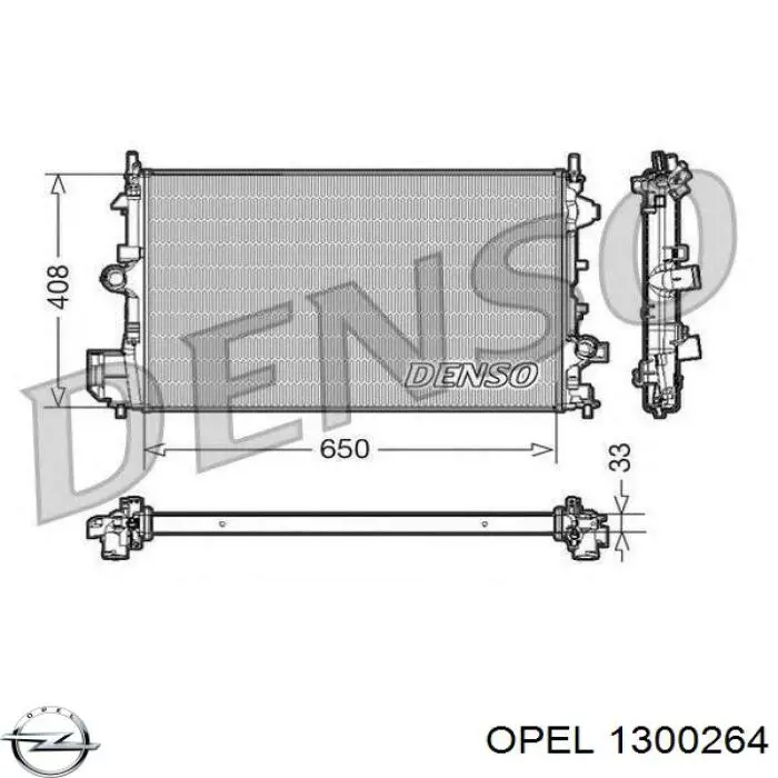 Радиатор охлаждения двигателя Opel 1300264 цена, от 94.16 USD