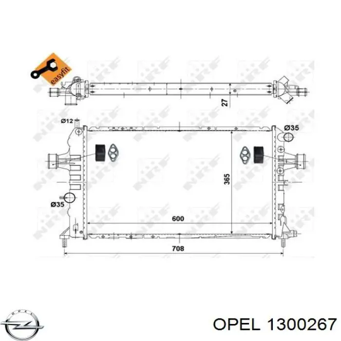 1300267 Opel Радиатор основной