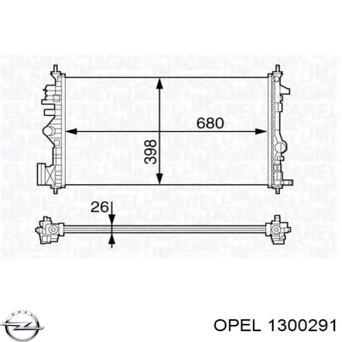 Радиатор 1300291 Opel