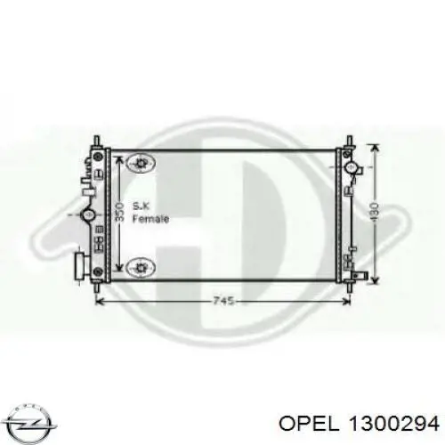 1300294 Opel радиатор