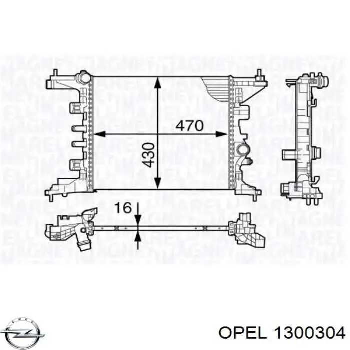 Радиатор 1300304 Opel