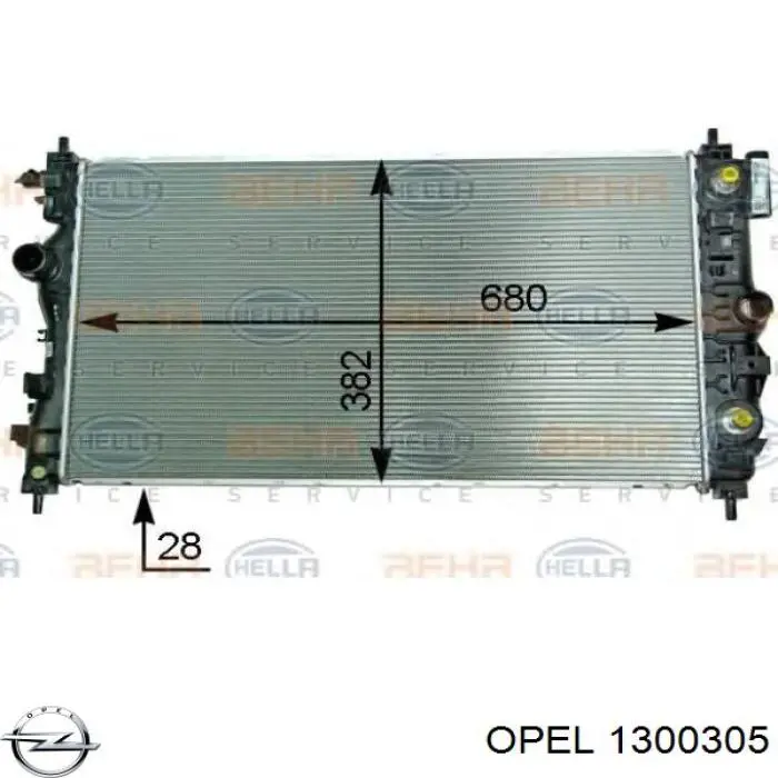 1300305 Opel радиатор