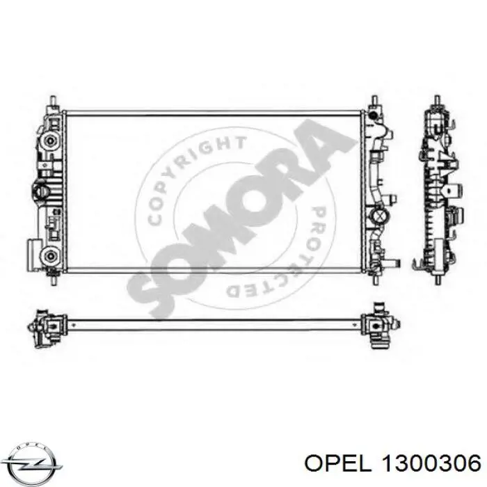 1300306 Opel радиатор