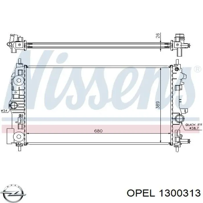 1300313 Opel радиатор