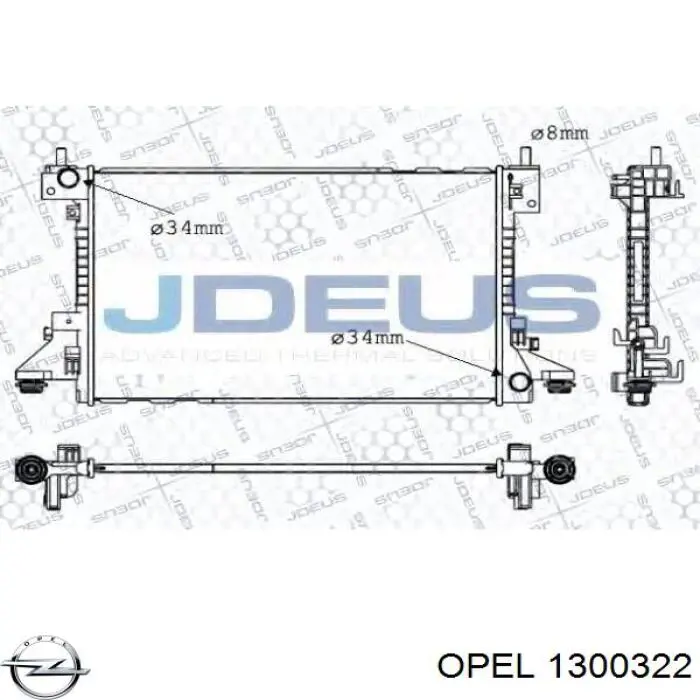 Радиатор охлаждения двигателя Opel 1300322 цена, от 85.36 USD