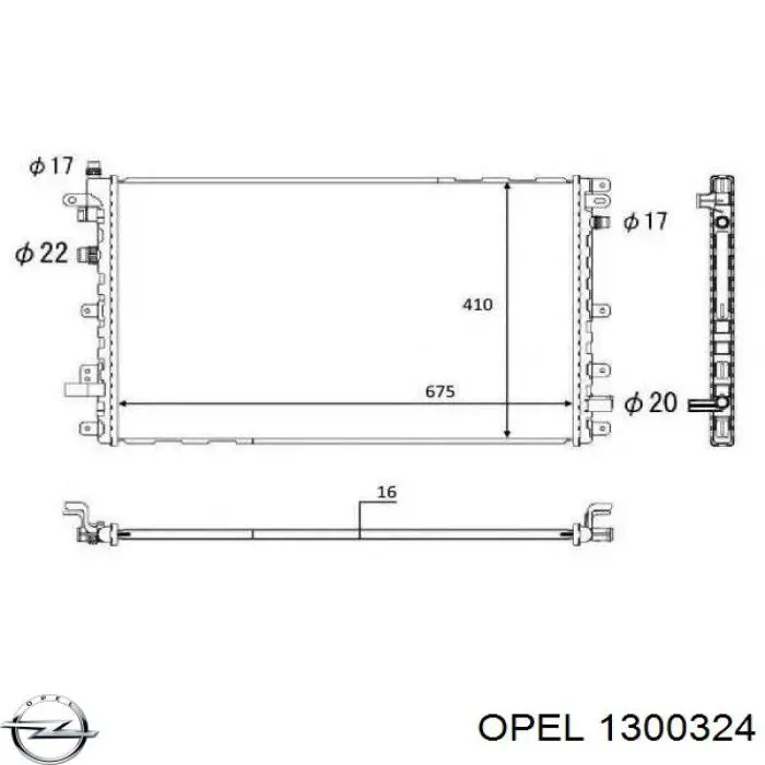 Радиатор охлаждения двигателя Opel 1300324 цена, от 125.70 USD
