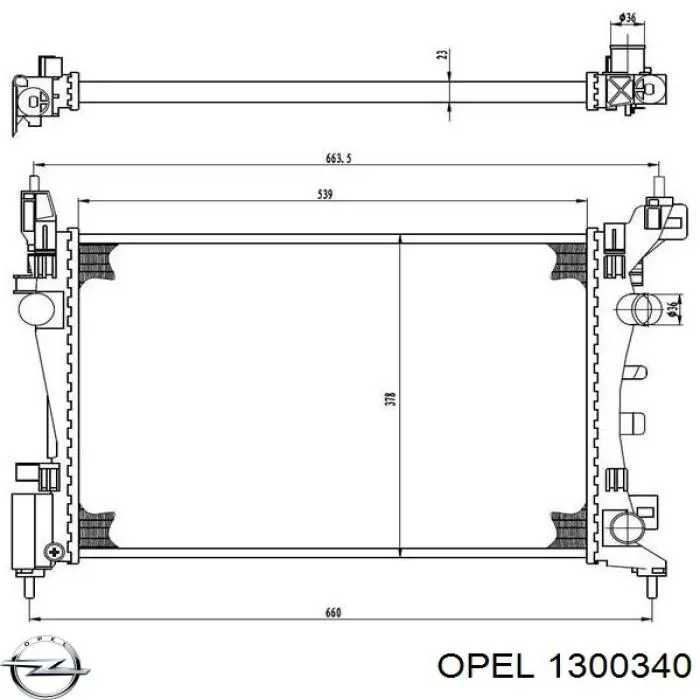 Радиатор охлаждения двигателя Opel 1300340 цена, от 57.70 USD