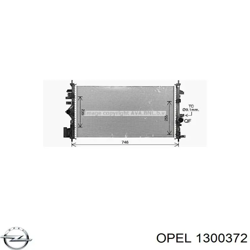 1300372 Opel radiador de esfriamento de motor