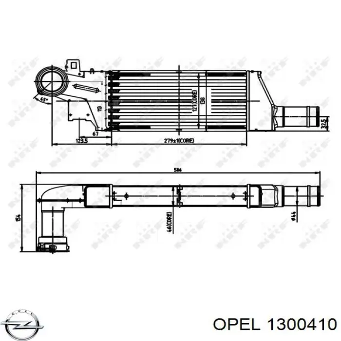 Интеркулер 1300410 Opel