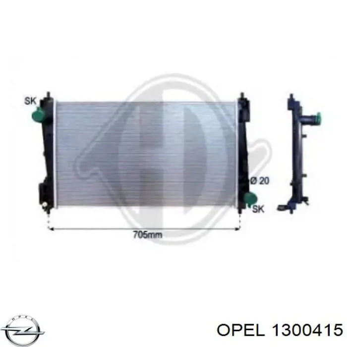1300415 Opel радиатор