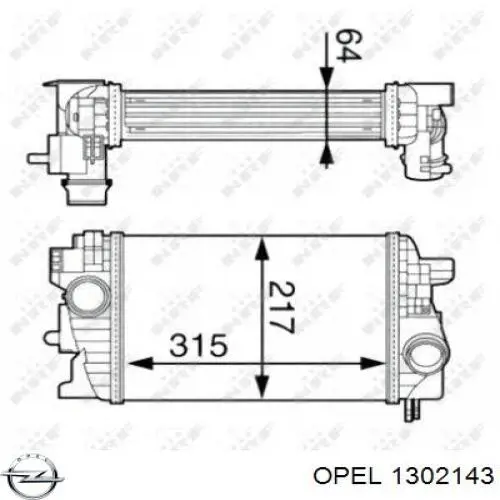 Интеркулер 1302143 Opel