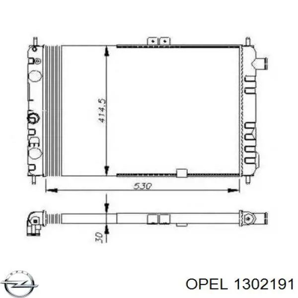Купить 1302191 Opel Радиатор водяной