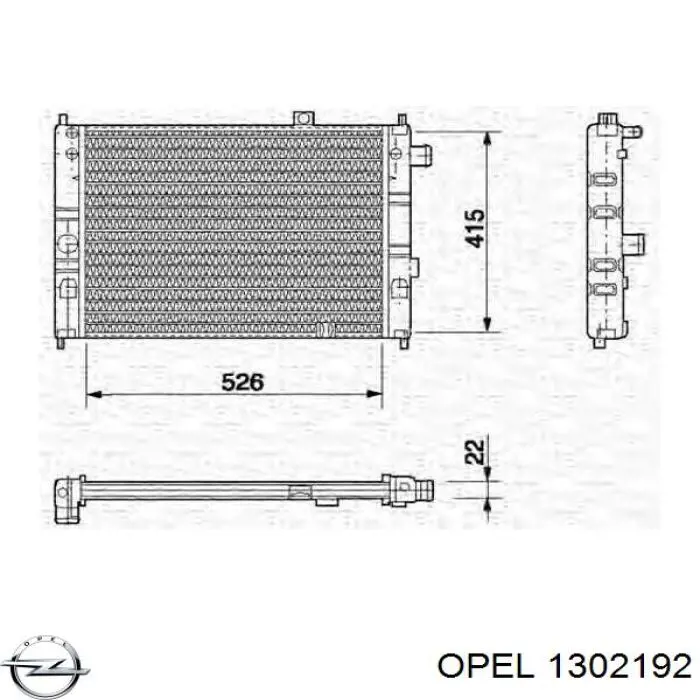 1302192 Opel Радиатор основной