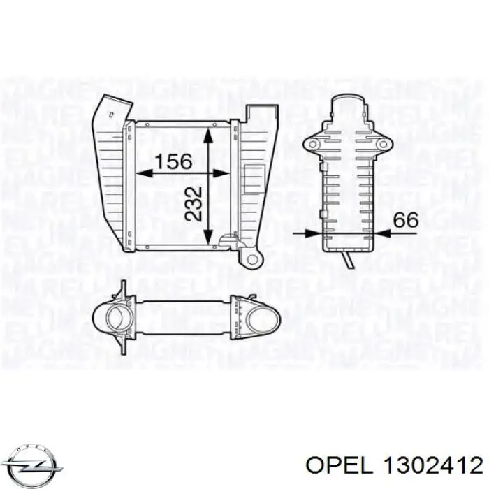 Интеркулер 1302412 Opel