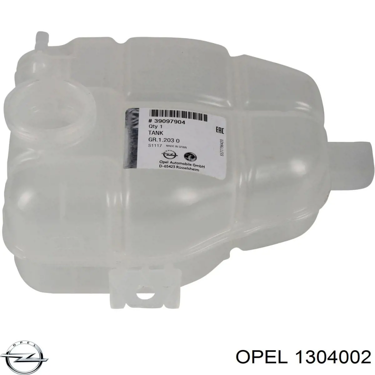 1304002 Opel tanque de expansão do sistema de esfriamento