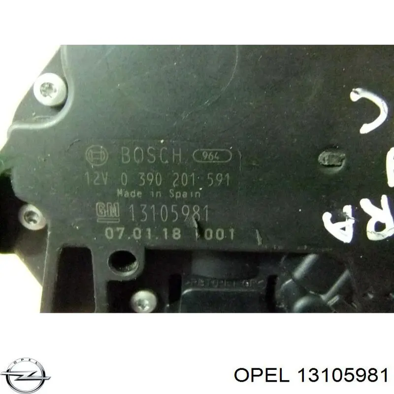 Моторчик заднего дворника 13105981 Opel