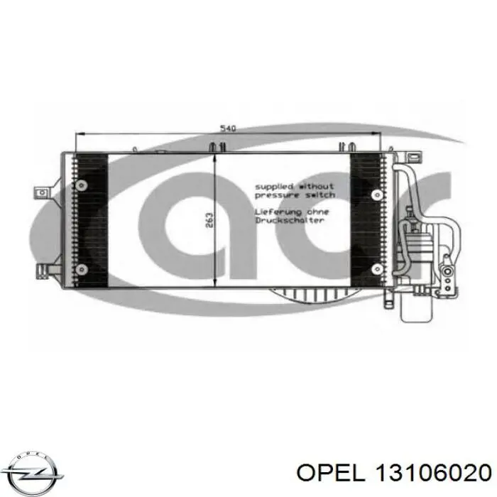 Конденсатор кондиционера Opel 13106020 цена, от 87.95 USD
