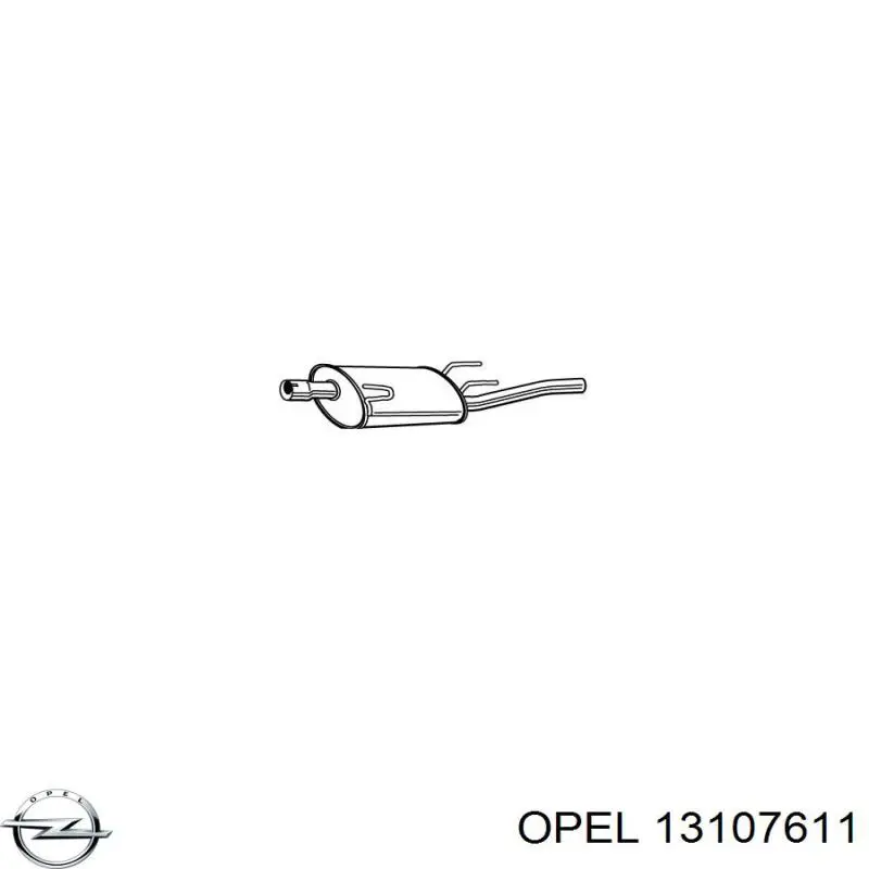 13107611 Opel глушитель, задняя часть