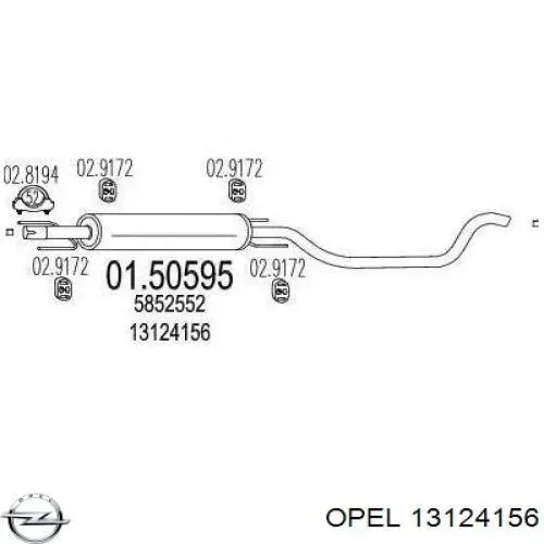 Центральная часть глушителя 13124156 Opel