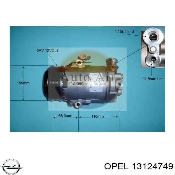 Купить 13124749 Opel Компрессор климатической установки