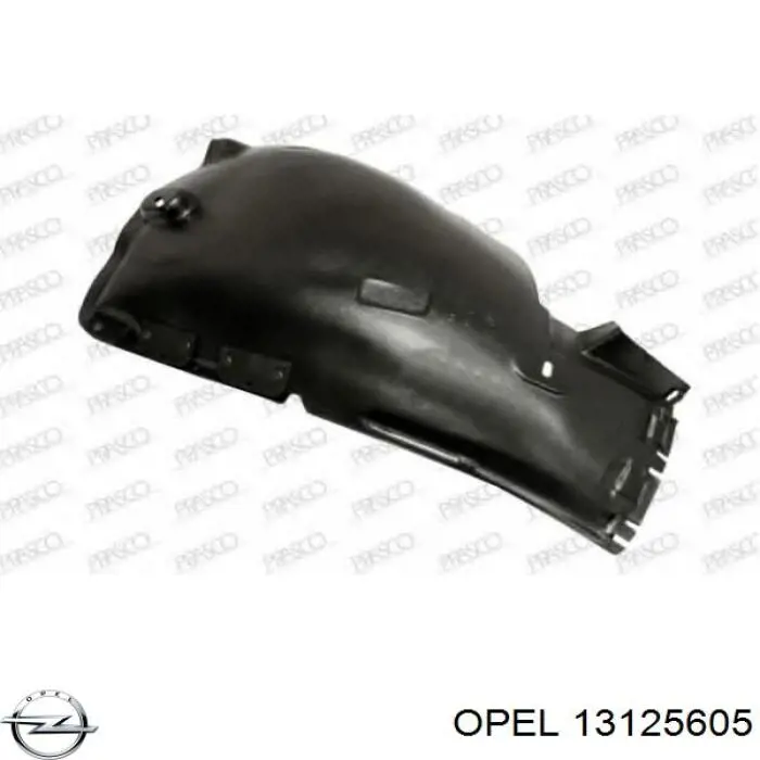 13125605 Opel guarda-barras direito traseiro do pára-lama dianteiro