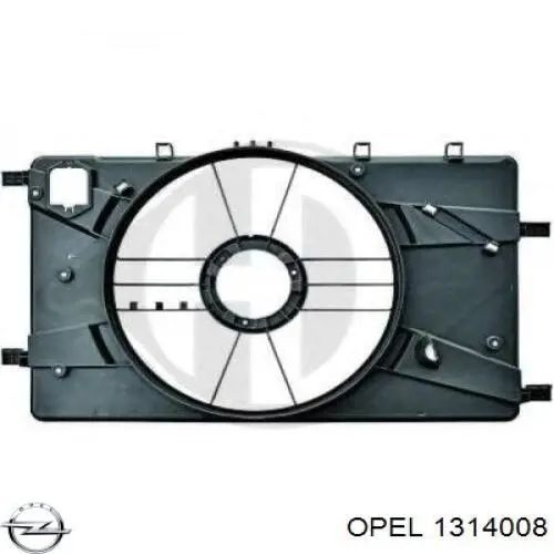 1314008 Opel difusor do radiador de esfriamento