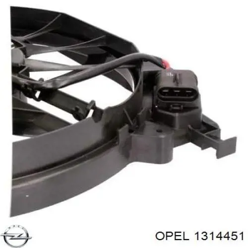 Купить 1314451 Opel Диффузор вентилятора в сборе с мотором и крыльчаткой