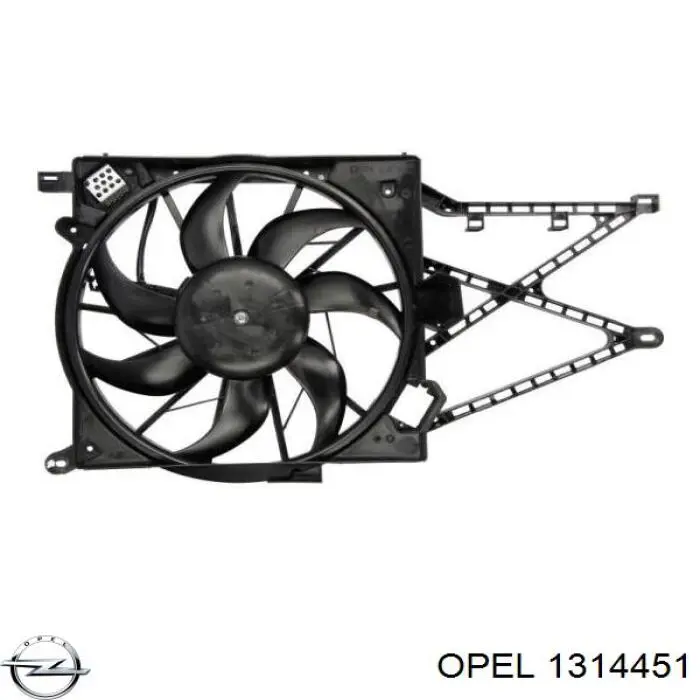 Диффузор радиатора охлаждения в сборе с мотором и крыльчаткой Opel 1314451 цена, от 51.75 USD