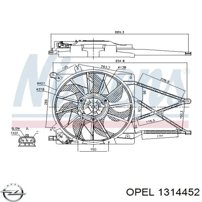 Купить 90570737 Opel Рамка радиатора охлаждения