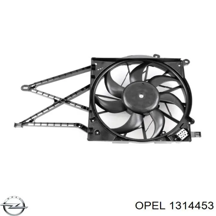 Купить 1314453 Opel Диффузор вентилятора в сборе с мотором и крыльчаткой