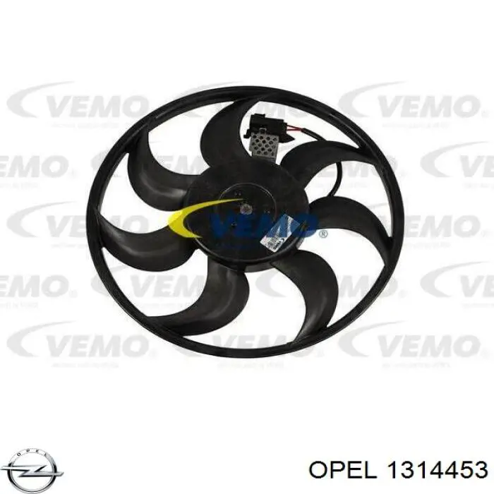 Диффузор вентилятора в сборе с мотором и крыльчаткой 1314453 Opel