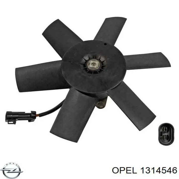 Купить 1314546 Opel Диффузор вентилятора в сборе с мотором и крыльчаткой