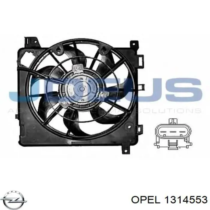 1314553 Opel диффузор радиатора охлаждения
