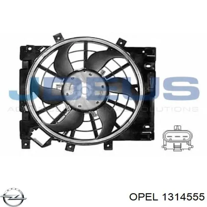 1314555 Opel difusor do radiador de esfriamento