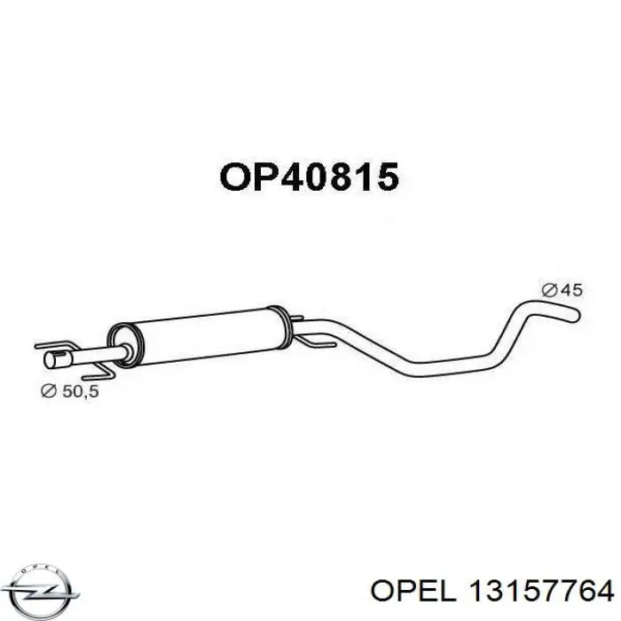 Глушитель, центральная часть 13157764 Opel