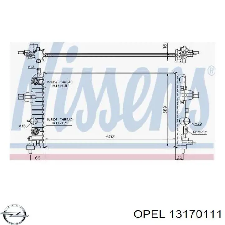 13170111 Opel Радиатор основной