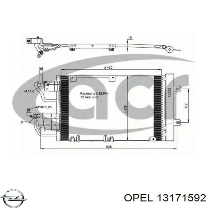 13171592 Opel радиатор кондиционера