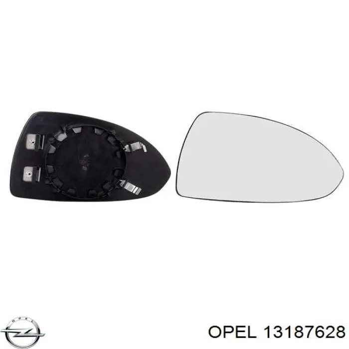 Стекло правого зеркала заднего вида 13187628 Opel