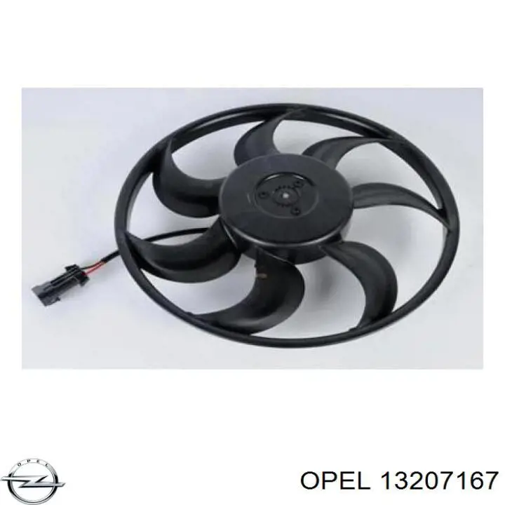 13207167 Opel ventilador elétrico de esfriamento montado (motor + roda de aletas)