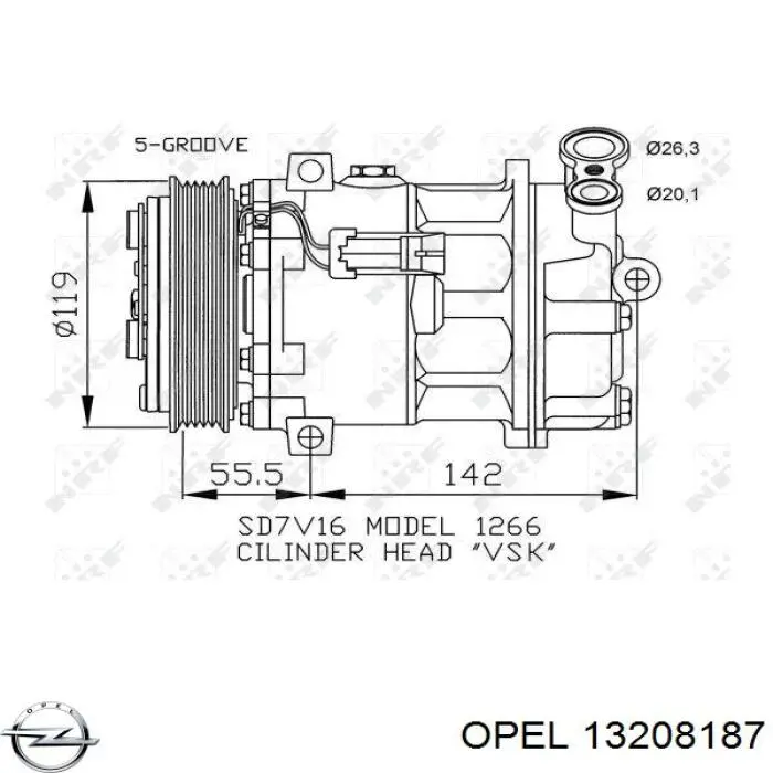Насос кондиционера Opel 13208187