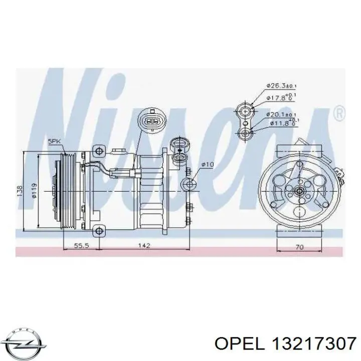 13217307 Opel compressor de aparelho de ar condicionado