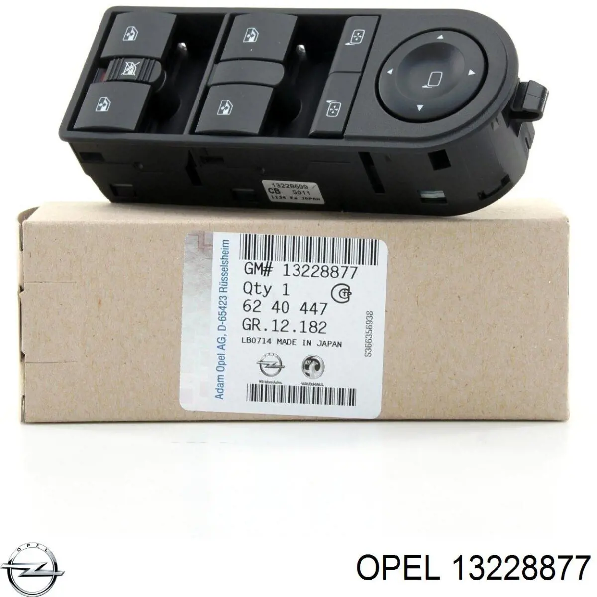13228877 Opel unidade de botões dianteira esquerda de controlo de elevador de vidro
